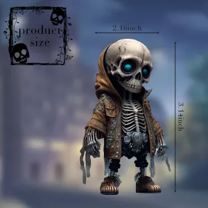 1 PC Car Halloween Skull Pendant, Acrylic Spooky Skeleton Statue Decoration, Rearview Mirror Swing Skull Doll Accessories, Universal for Most Car Backpack Hanging Decorations (Black #01)