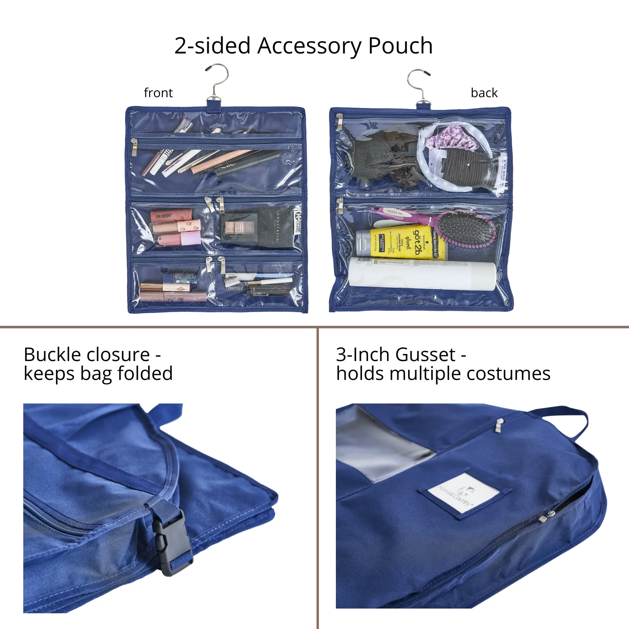 52" Waterproof Garment Bag with Accessory Bag - Midnight Blue