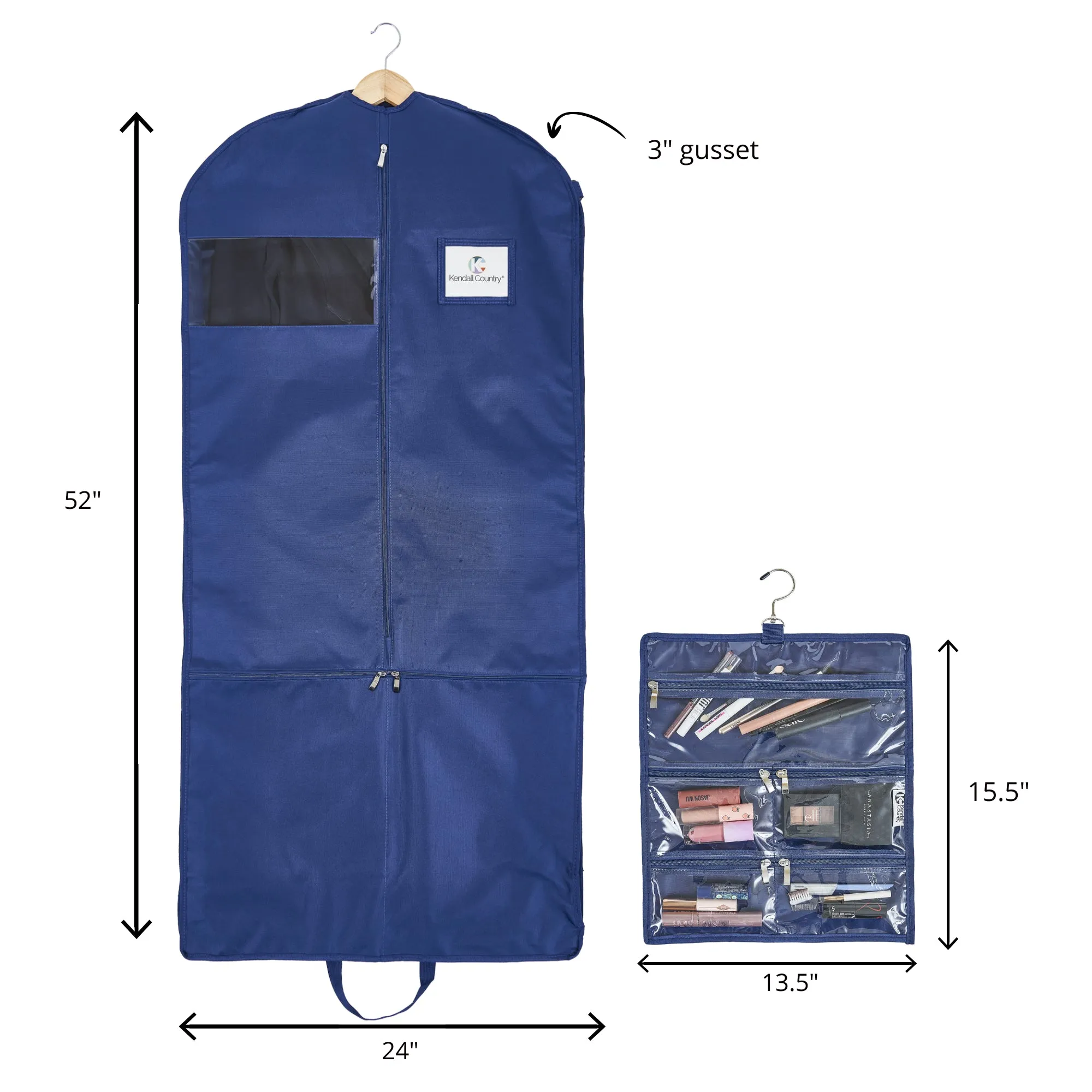 52" Waterproof Garment Bag with Accessory Bag - Midnight Blue