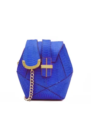 ATOMIC MINI BOX BAG IN ATLANTIC BLUE MATTE SNAKESKIN