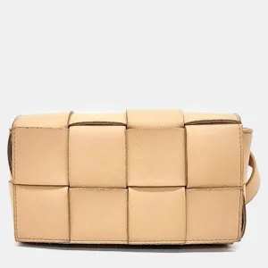 Beige Leather Cassette Belt Bag