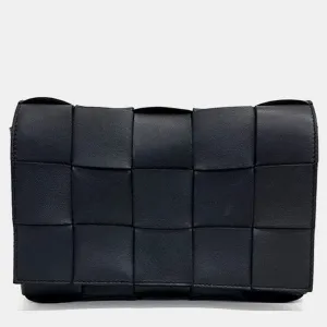 Black Leather Cassette Shoulder Bag