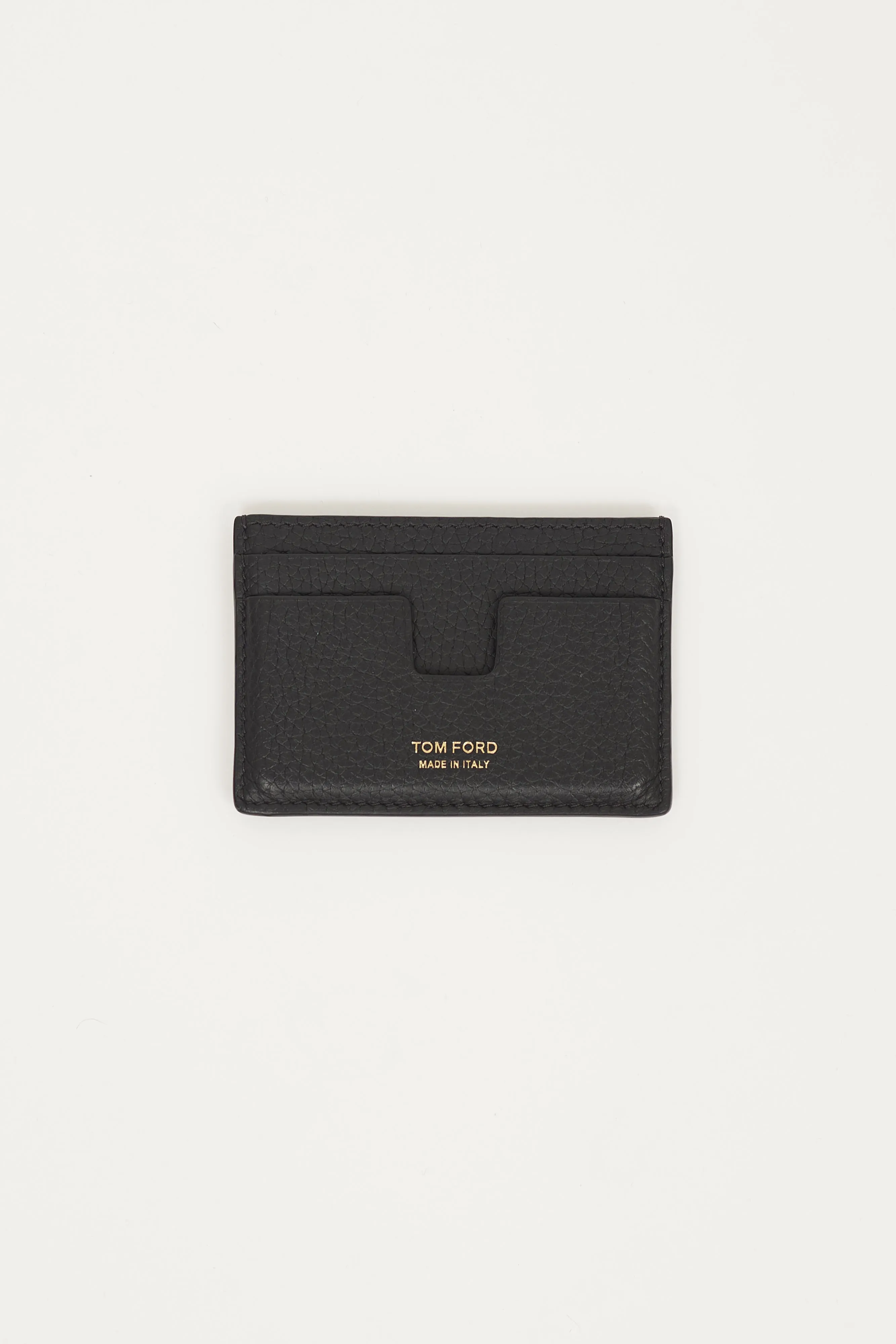Black Leather T Line Cardholder