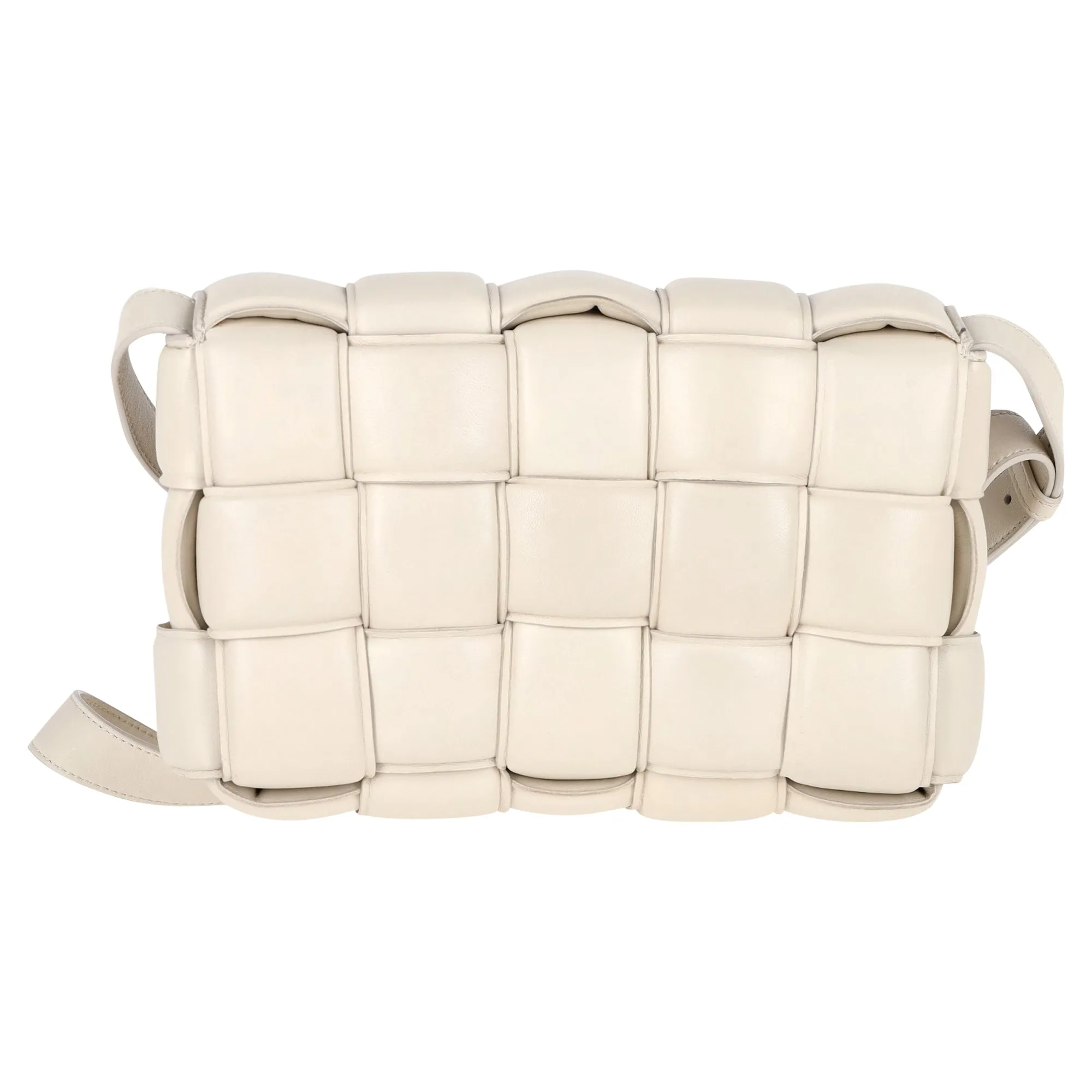 Bottega Veneta Padded Cassette Bag in White Lambskin Leather