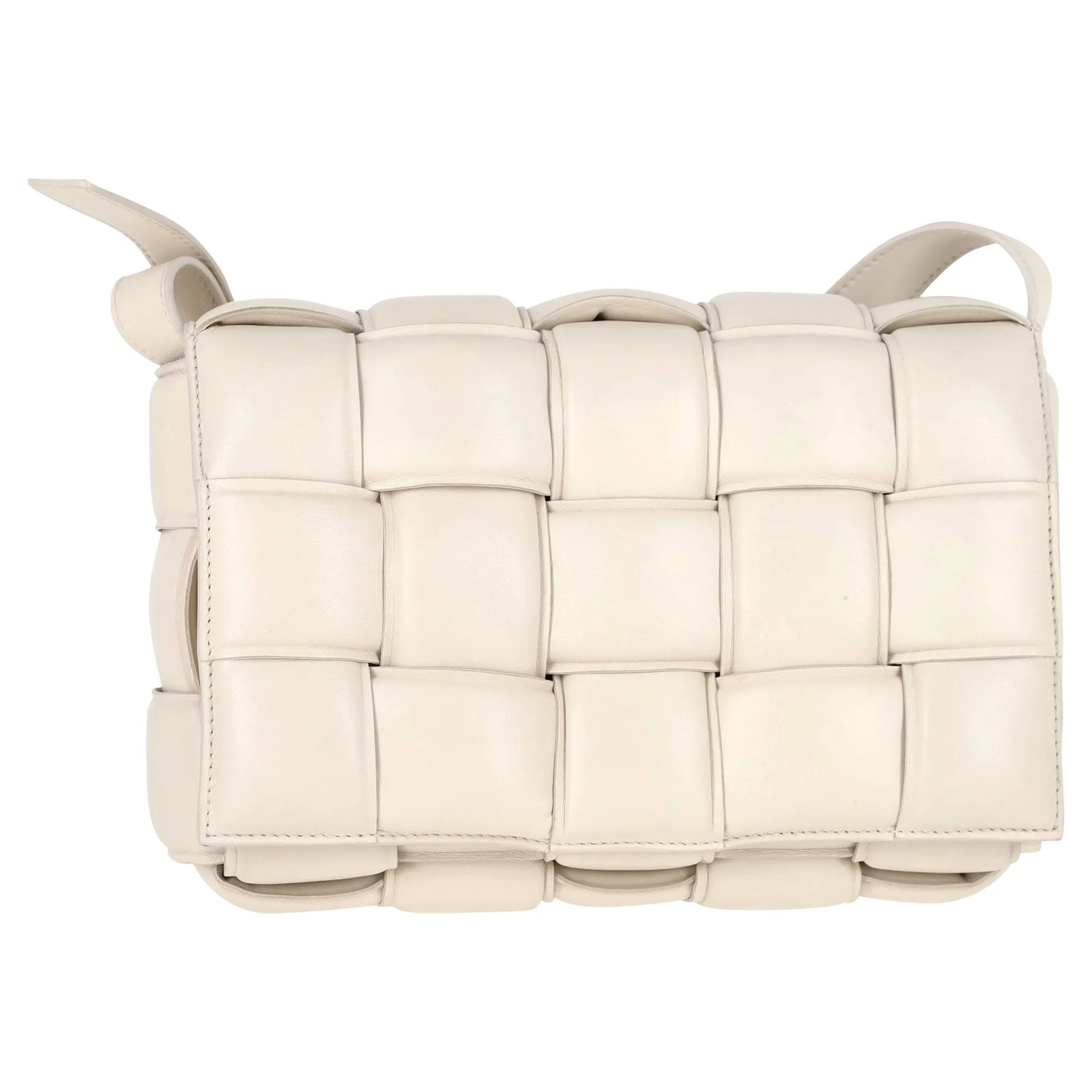 Bottega Veneta Padded Cassette Bag in White Lambskin Leather