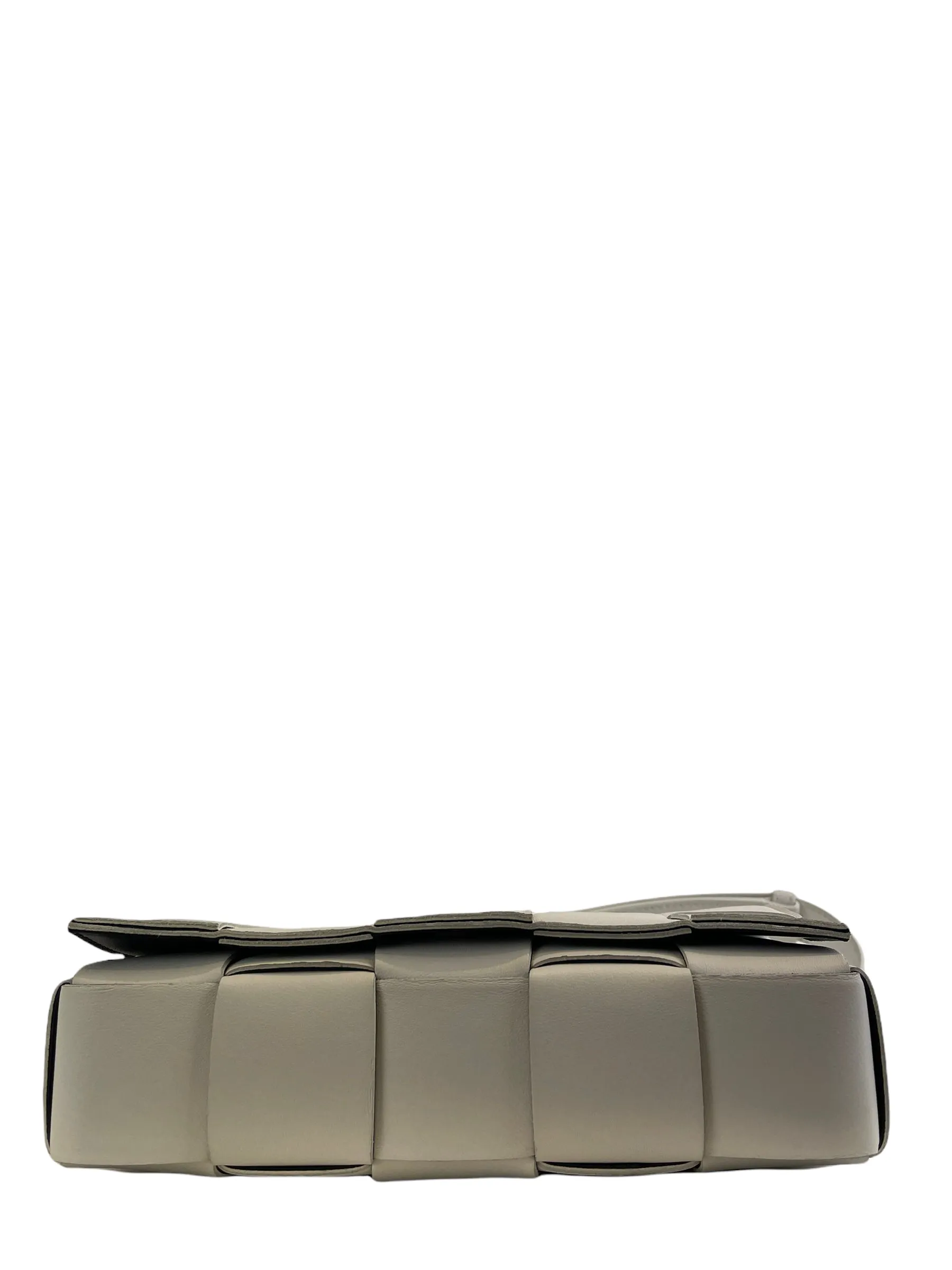 Bottega Veneta White Leather "Cassette" Crossbody