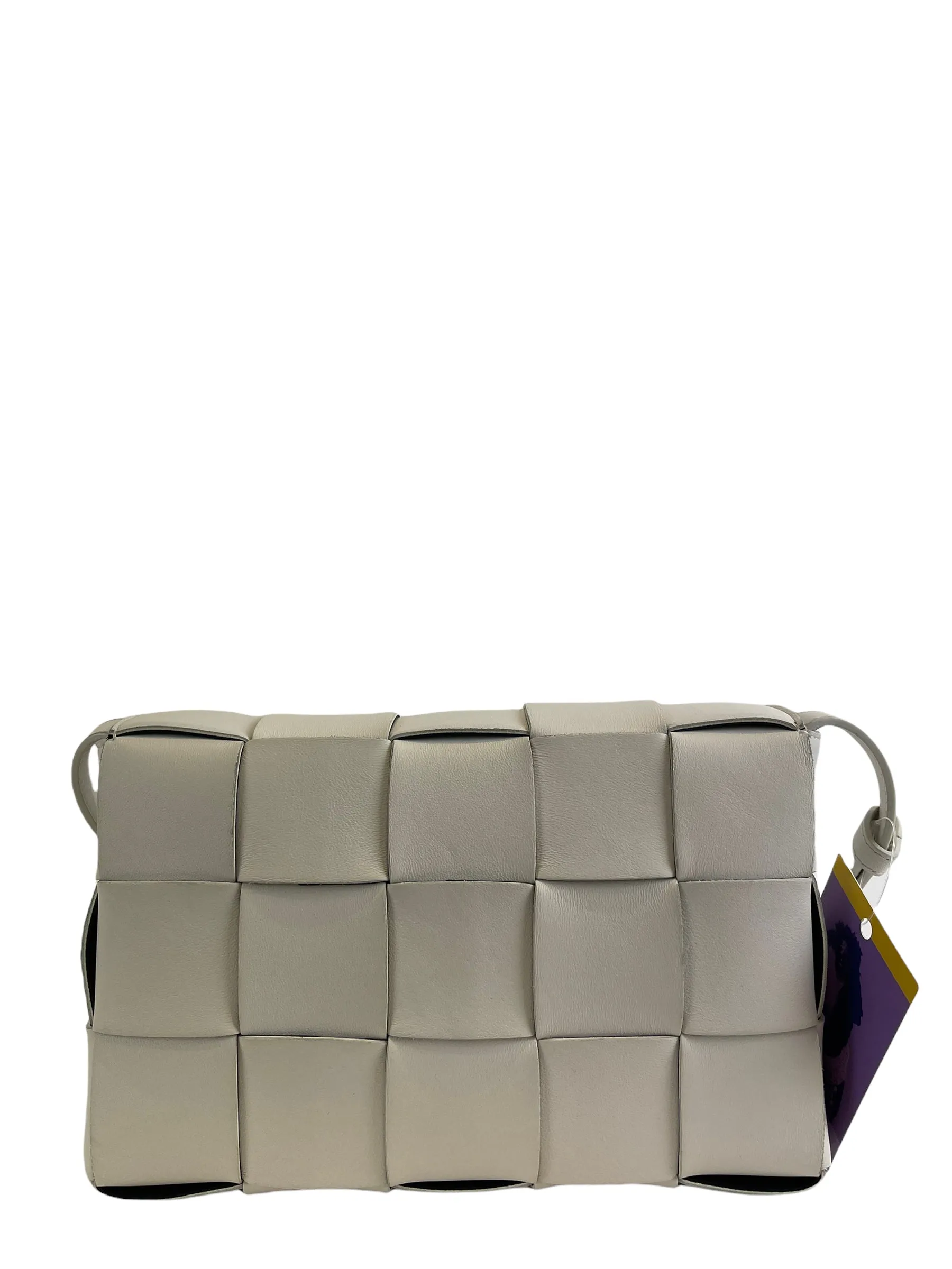 Bottega Veneta White Leather "Cassette" Crossbody