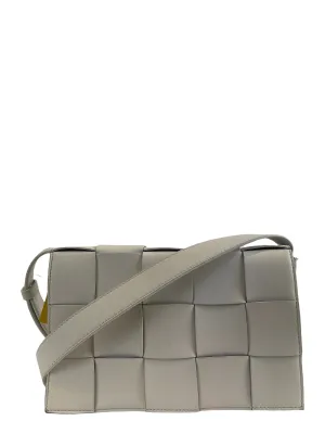 Bottega Veneta White Leather "Cassette" Crossbody
