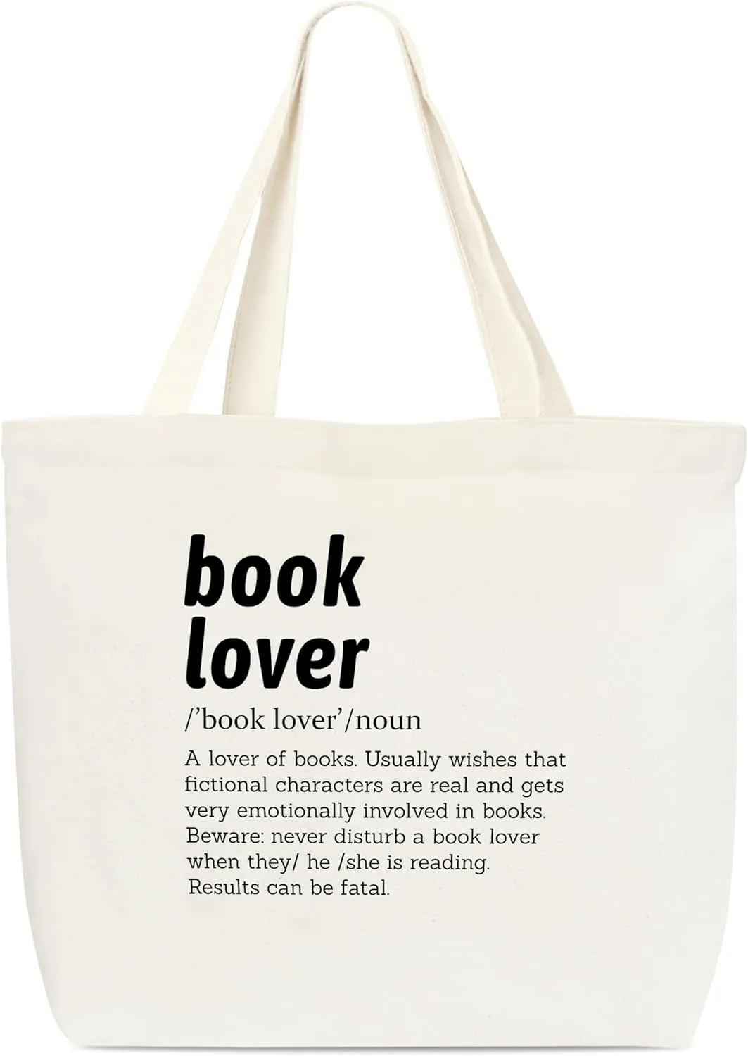 Canvas Tote Bag, Book Tote Bag, Book Lover Gift, Book Lover Definition Tote, Library Tote Bag, Reusable Grocery Shopping Bag, Library Shoulder Bag For Reader Women Friend Bookworm A(09)