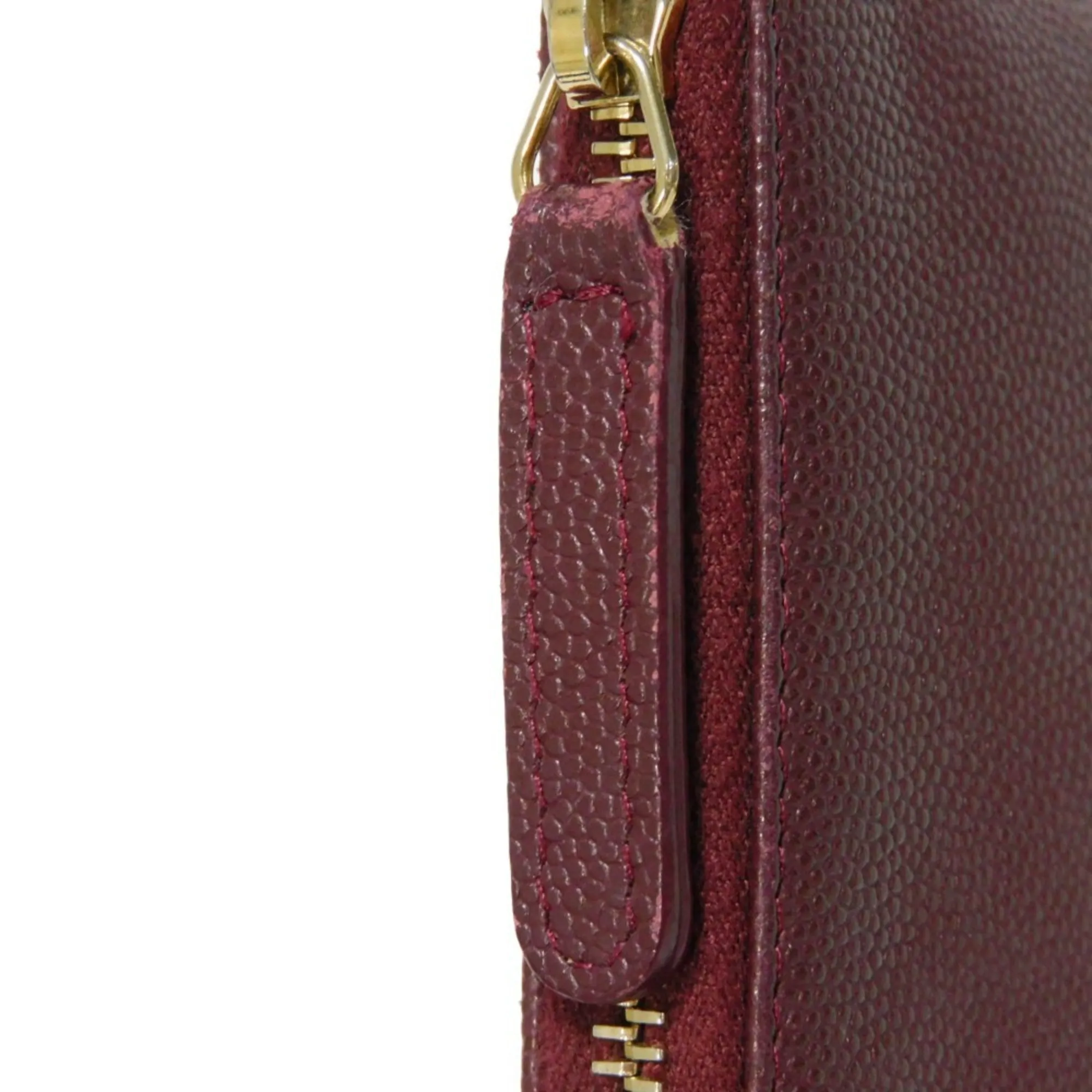 Chanel Coin Case Deauville Mini Pouch Caviar Skin 28th Series Logo Studs Burgundy AP0793 Men's Women's Wallet