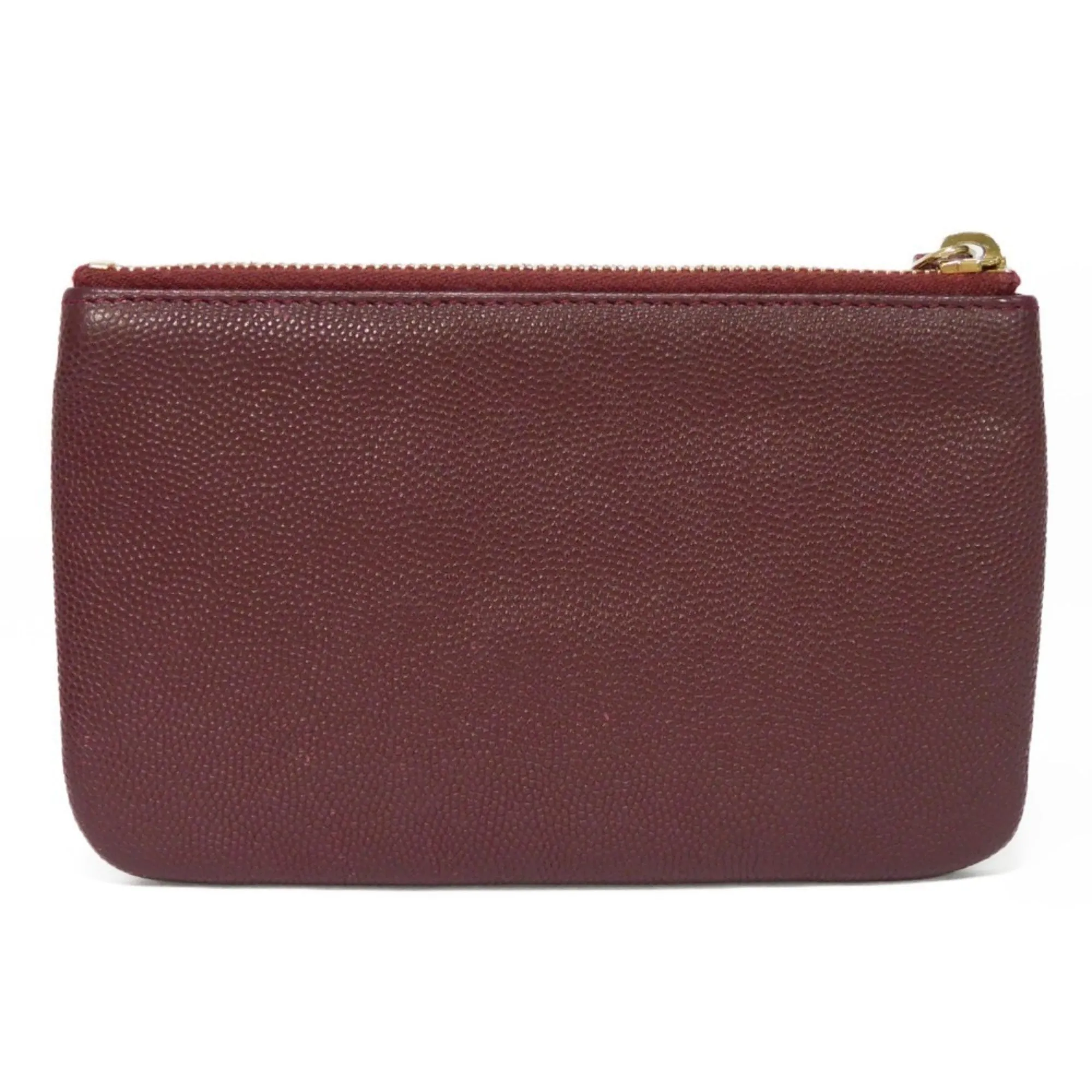 Chanel Coin Case Deauville Mini Pouch Caviar Skin 28th Series Logo Studs Burgundy AP0793 Men's Women's Wallet