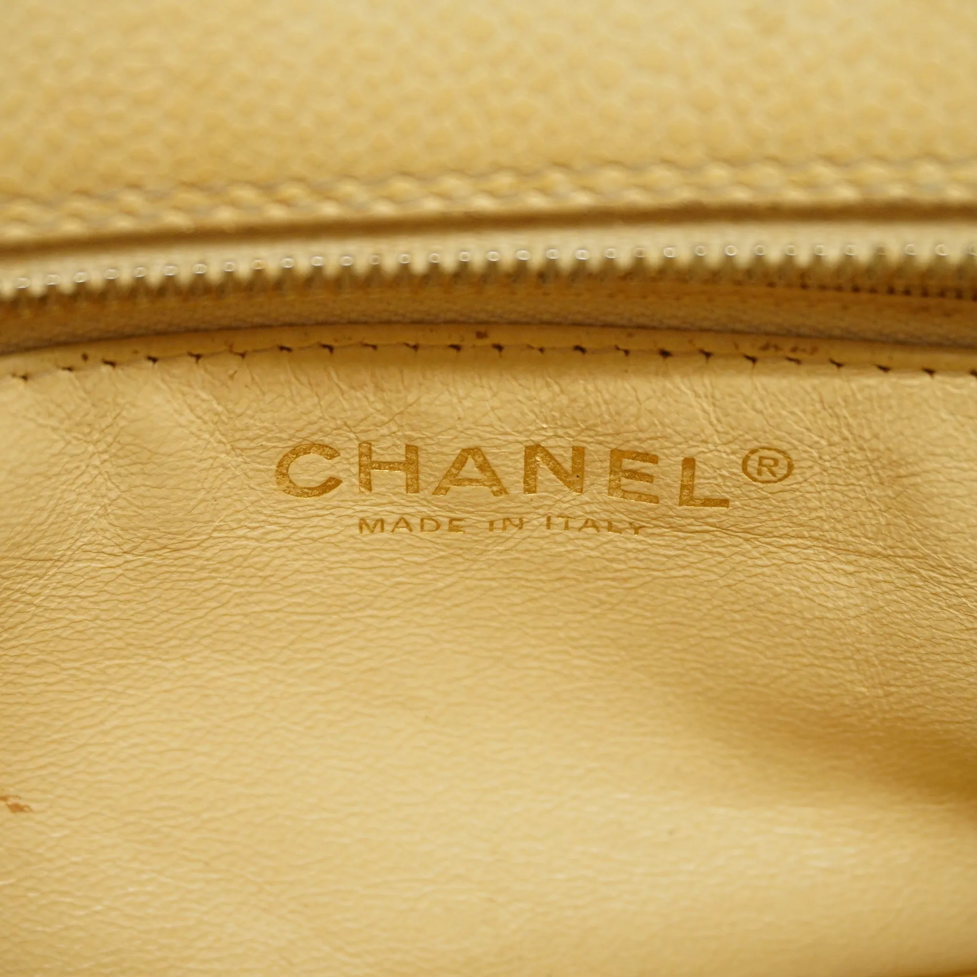 Chanel[3ae5076]   Shoulder Bag Matelasse Chain Shoulder Caviar Skin Ivory Gold Metal
