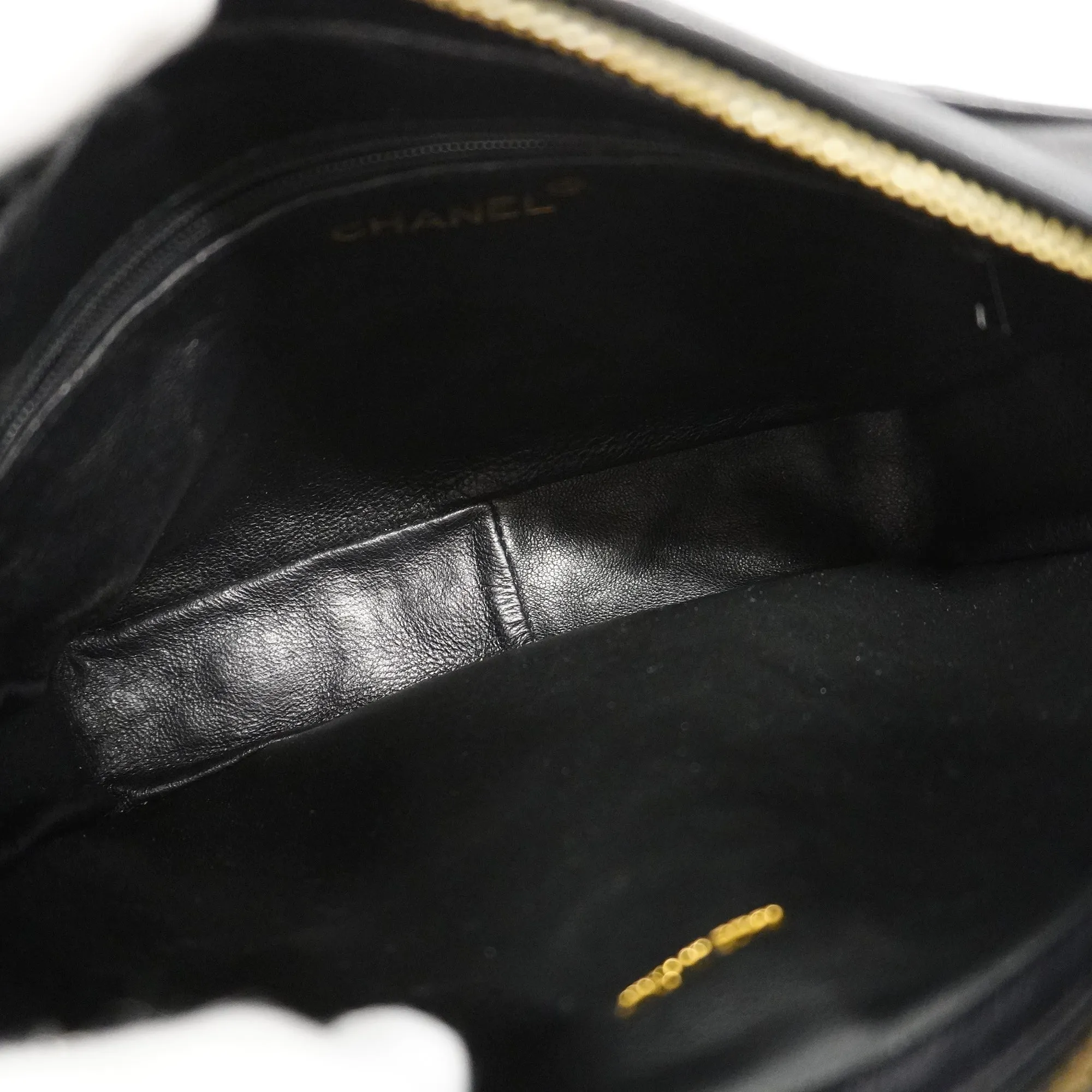 Chanel[3bd5058] Auth  Shoulder Bag Matelasse Chain Shoulder With Fringe Lambskin Black Gold Metal