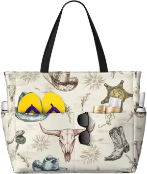CHAOS MONKEY Women Large Beach Bag Sandproof Waterproof Travel Weekender Foldable Tote Bag for Pool Vacation Gym