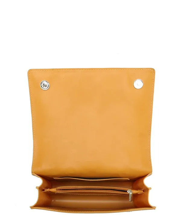 Chevron Chain Crossbody Bag