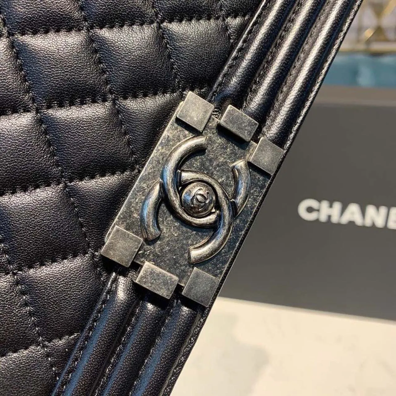 CHL Boy Handbag Silver Hardware Black For Women, Women&#8217;s Bags, Shoulder And Crossbody Bags 9.8in/25cm A67086