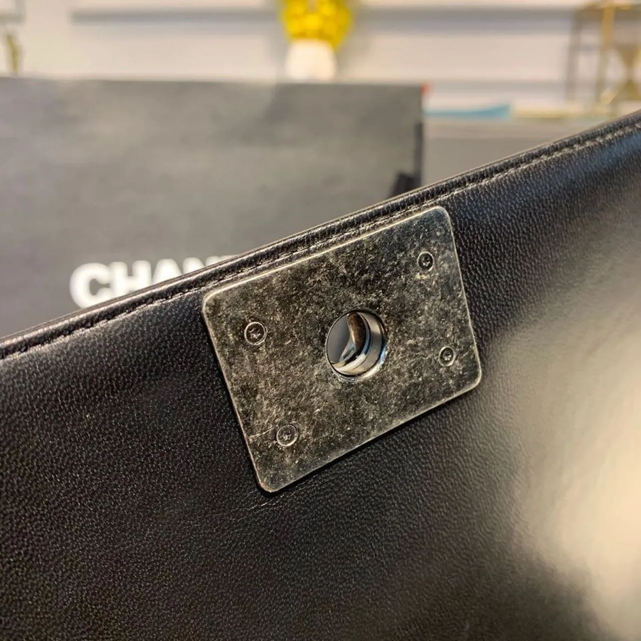 CHL Boy Handbag Silver Hardware Black For Women, Women&#8217;s Bags, Shoulder And Crossbody Bags 9.8in/25cm A67086
