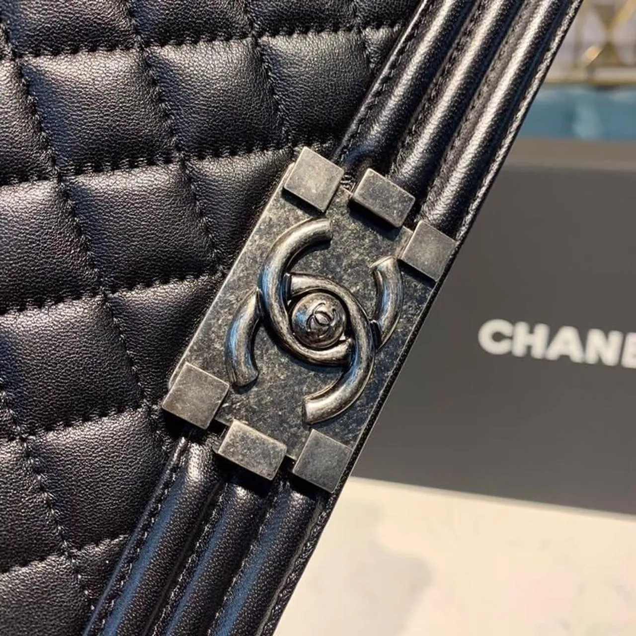 CHL Boy Handbag Silver Hardware Black For Women, Women&#8217;s Bags, Shoulder And Crossbody Bags 9.8in/25cm A67086
