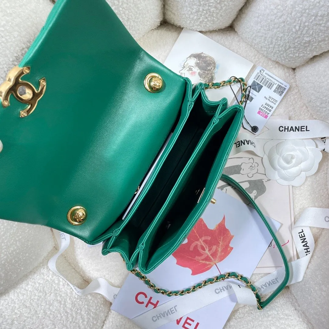 CHL Flap Bag Gold Hardware Green For Women, Women&#8217;s Handbags, Shoulder Bags 7.9in/20cm AS3366