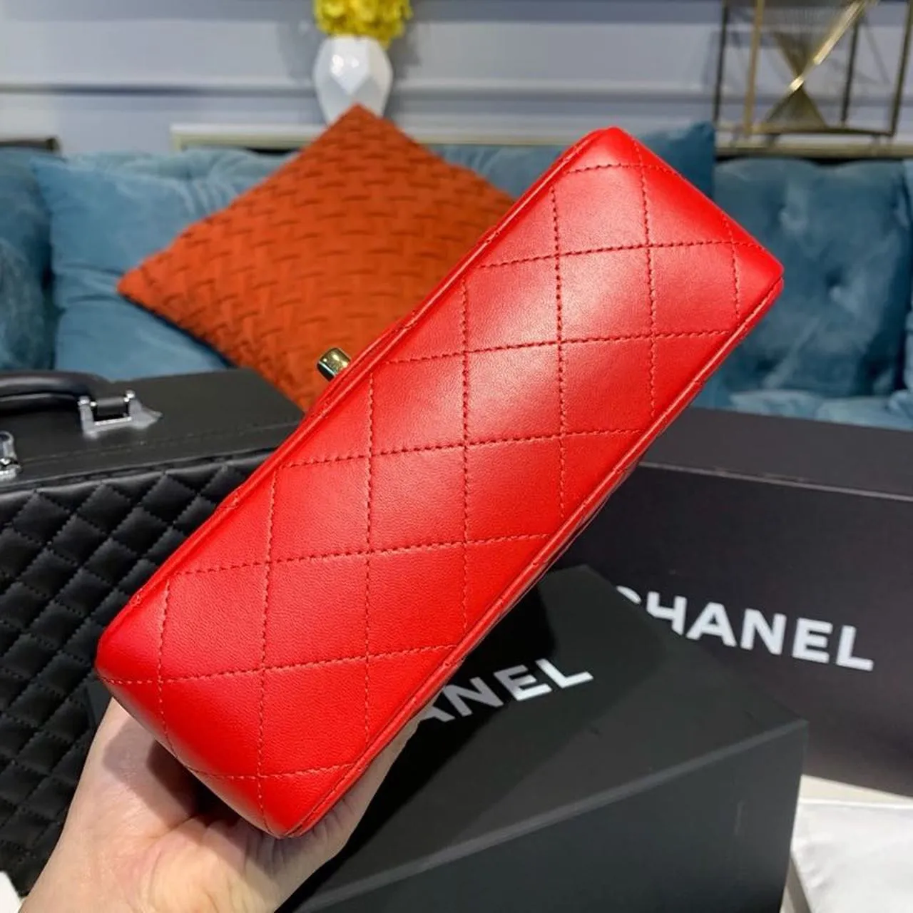 CHLMini Flap Bag Red For Women, Women&#8217;s Bags, Women&#8217;s Bag, Shoulder And Crossbody 7.8in/20cm A69900