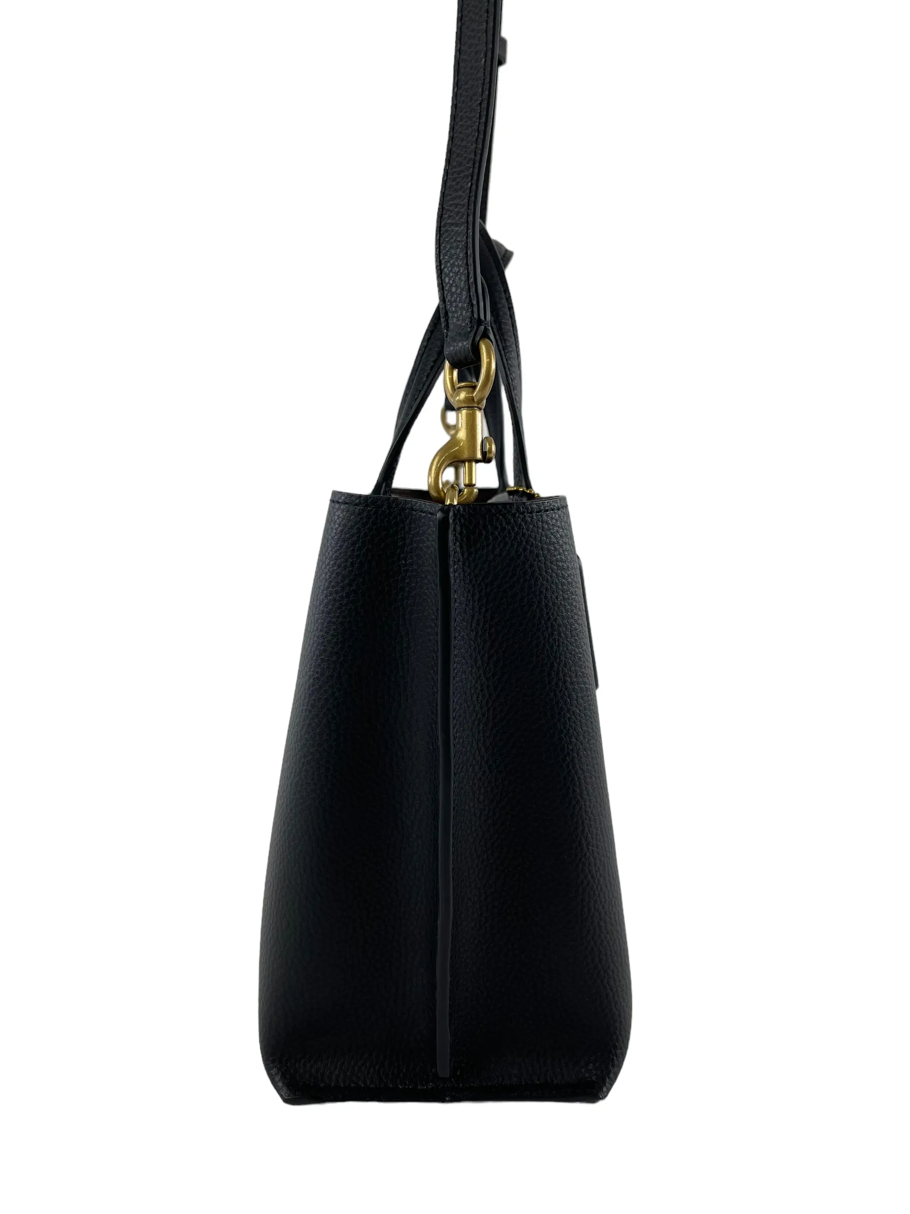 Coach Black Pebble Leather Willow Tote