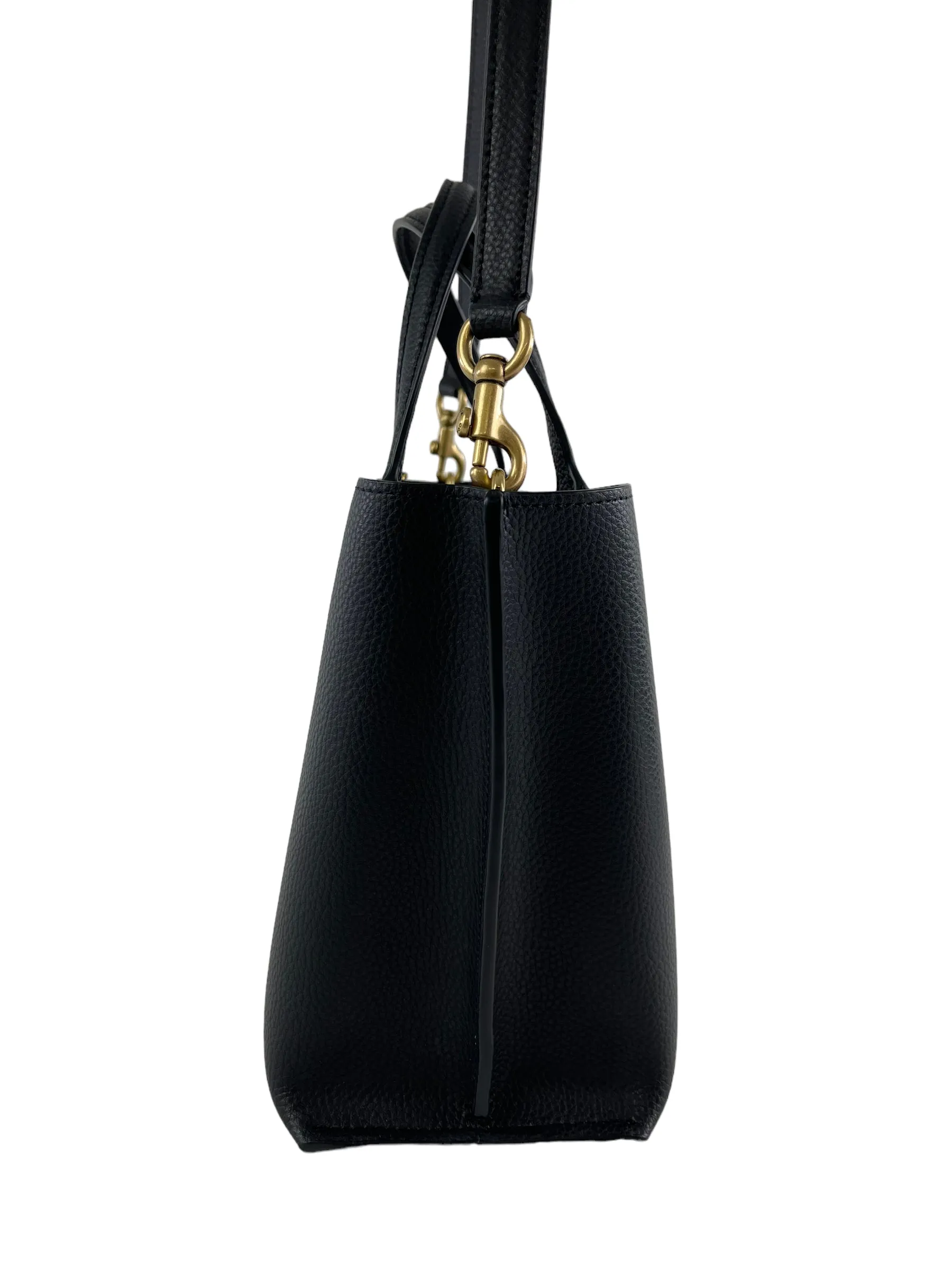 Coach Black Pebble Leather Willow Tote