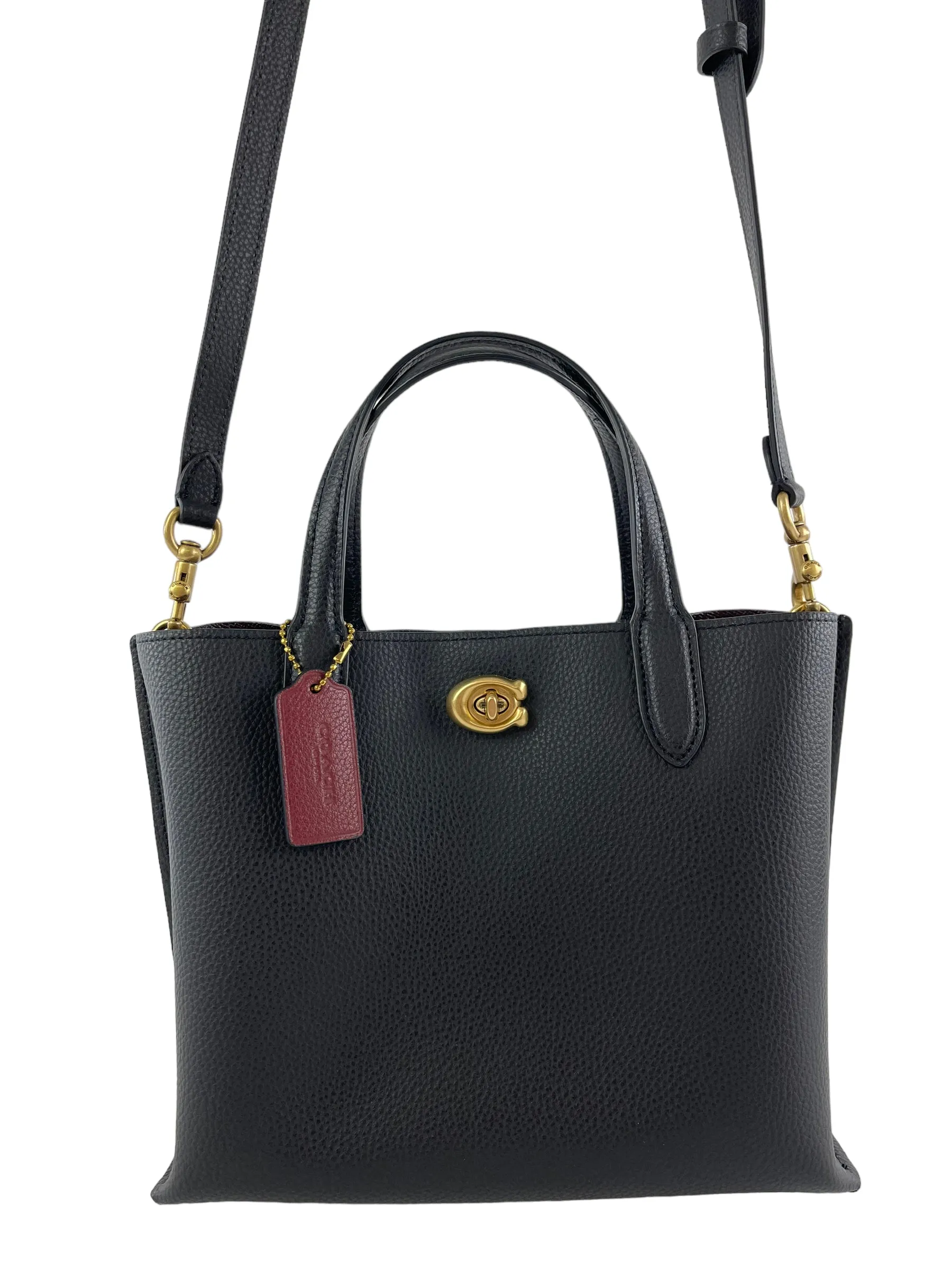 Coach Black Pebble Leather Willow Tote