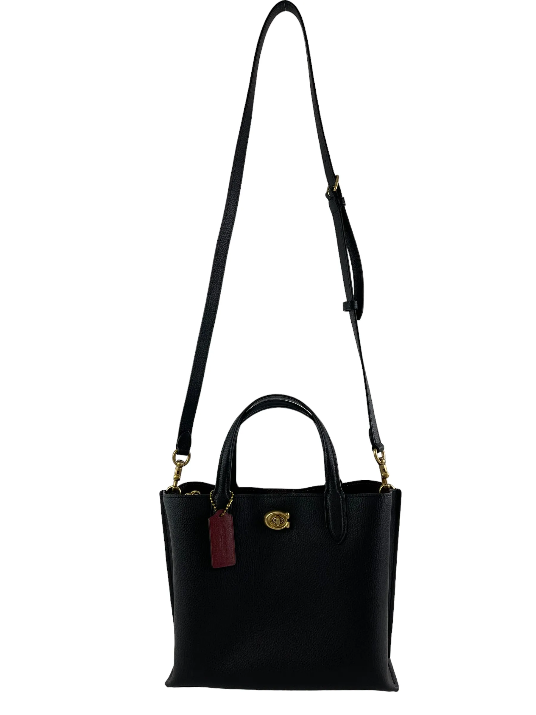 Coach Black Pebble Leather Willow Tote
