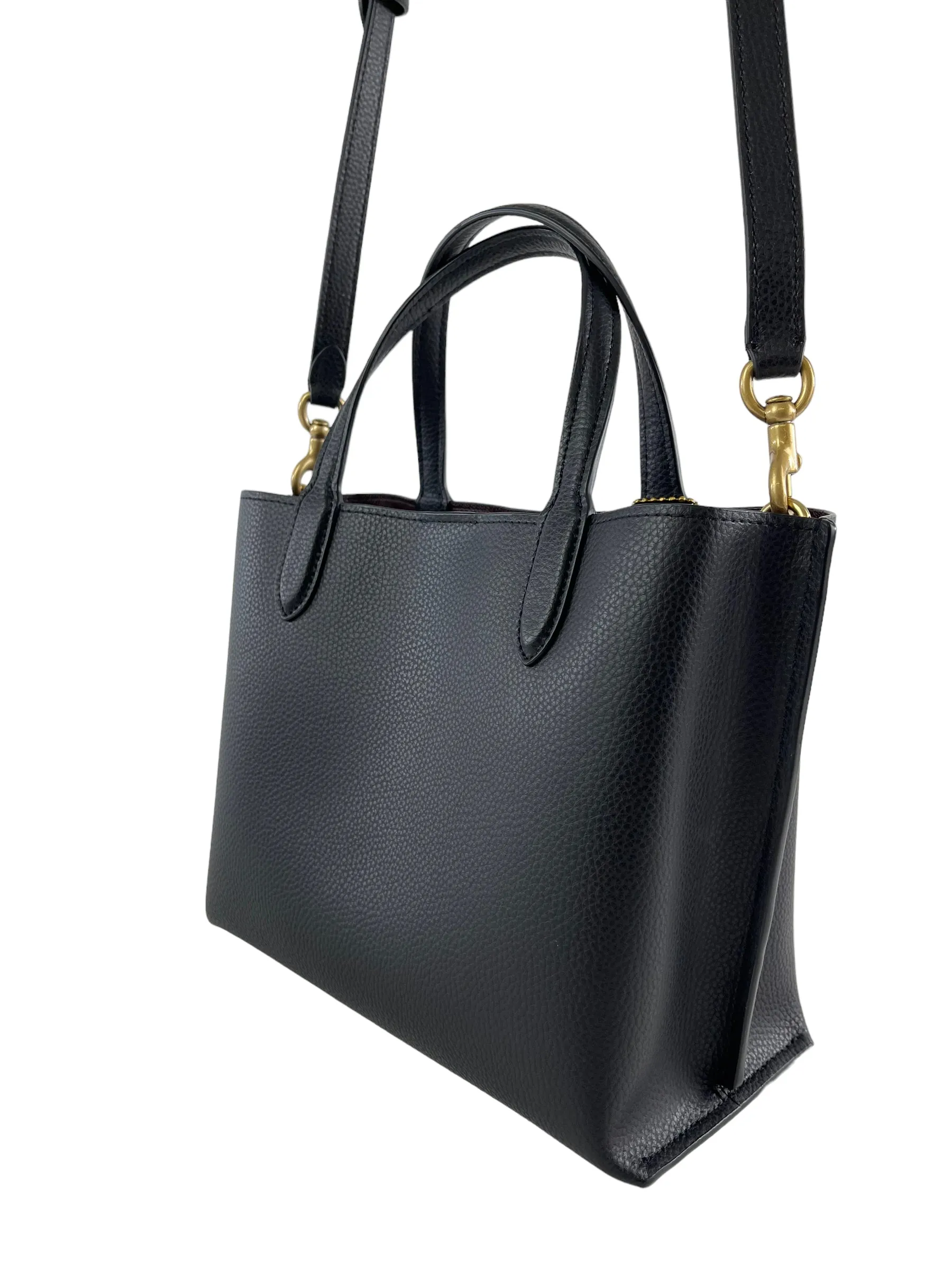 Coach Black Pebble Leather Willow Tote