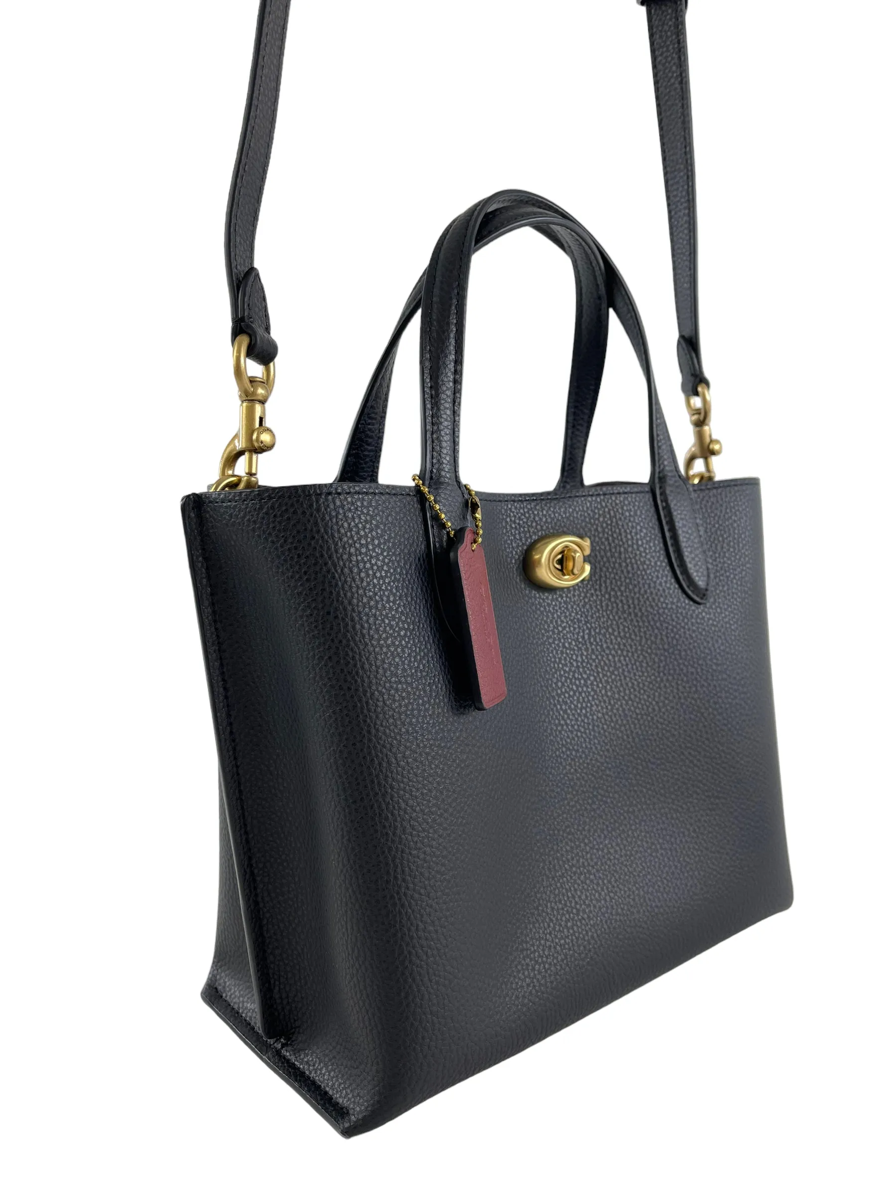 Coach Black Pebble Leather Willow Tote
