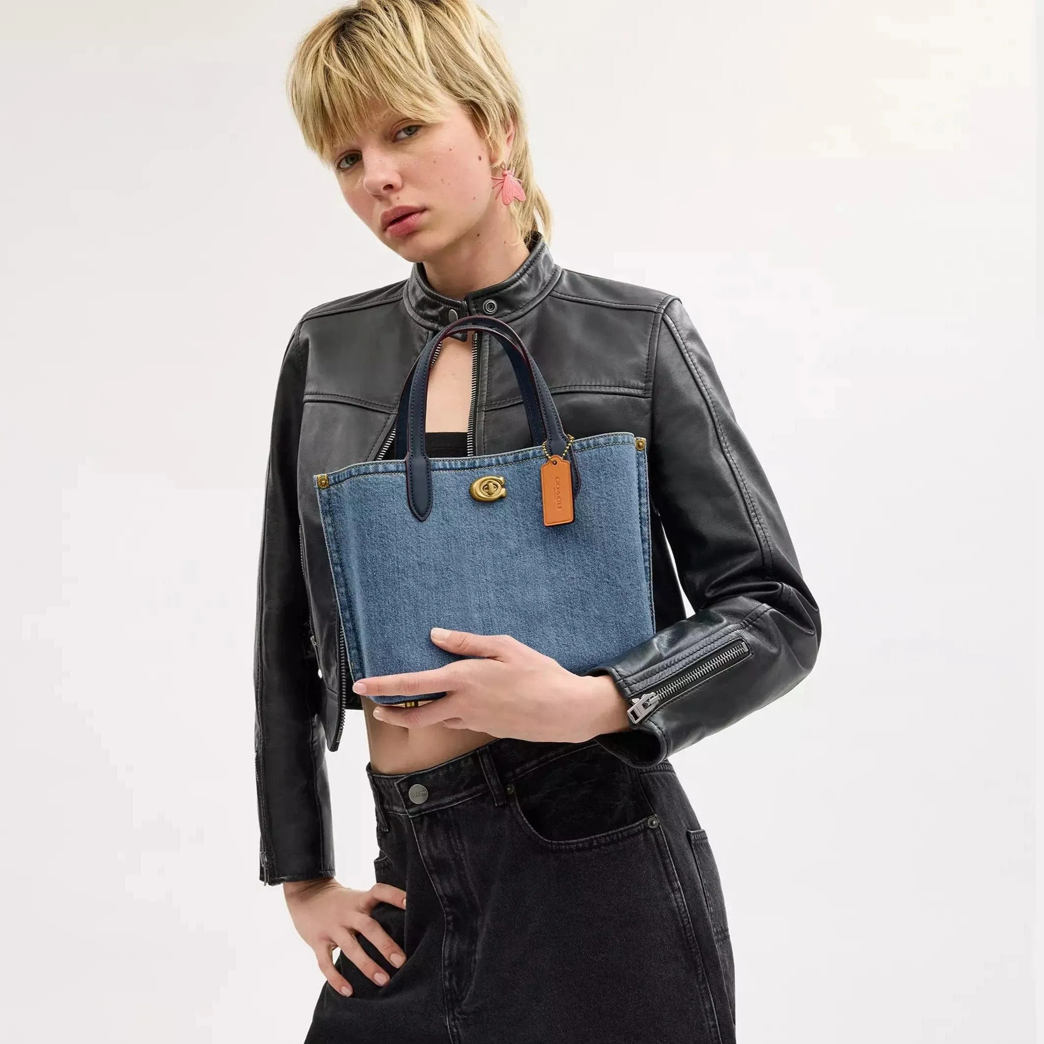 Coach Denim Willow Tote Bag 24 in Indigo