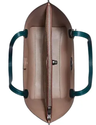 Coach Polished Pebble Leather with Coated Canvas Signature Interior Willow Tote