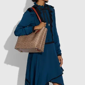 COACH Signature Coated Canvas Willow Bag, Beige