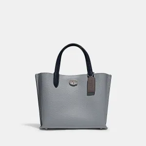 Coach Willow Tote 24 In Colorblock in Grey Blue