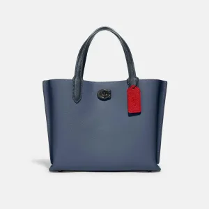 Coach Willow Tote 24 In Colorblock With Signature Canvas Interior
