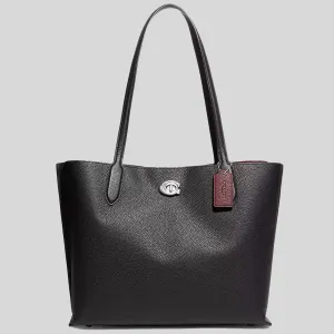COACH Willow Tote Bag Silver/Black C0689