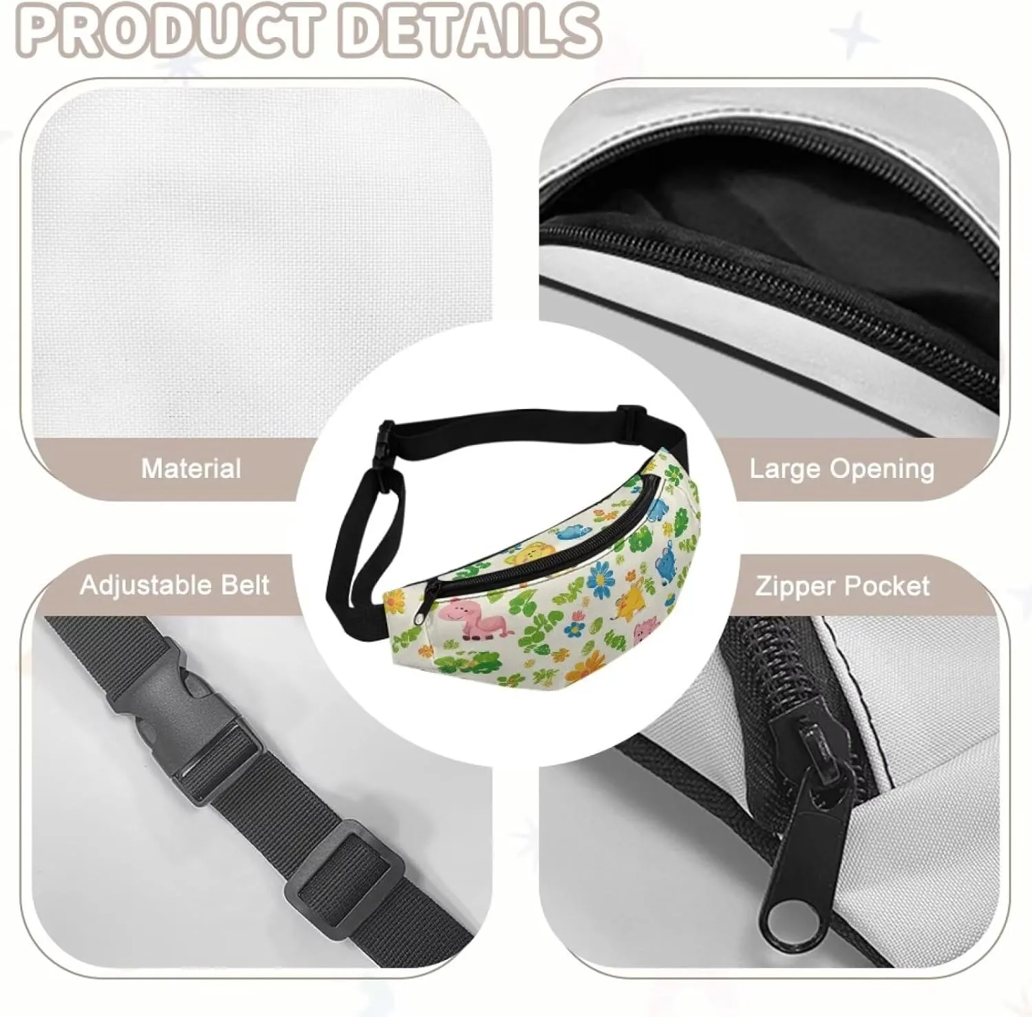 Cozeyat Kids Fanny Pack Boys Small Dinosaur Waist Pack Belt Waist Bag Pack Pouch with Adjustable Strap for Children Sport Running, Camping, Trip
