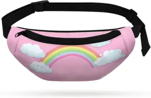 Cozeyat Rainbow Kids Fanny Pack Girls Cross Body Purse Bum Bag Cute Cartoon Wasit Bag Travel Belt Bag,Crossbody Bag for Kids Age 4-12