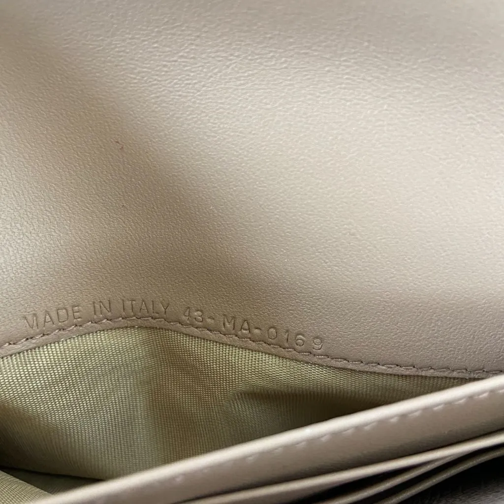 Dior Dusty Rose Leather Saddle Wallet on Chain