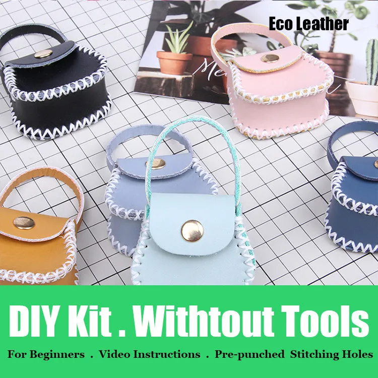 DIY Leather Coin Pouch Kits DIY Leather Mini HandBag Kit DIY Coffee Leather Projects DIY Leather Pouch Kit