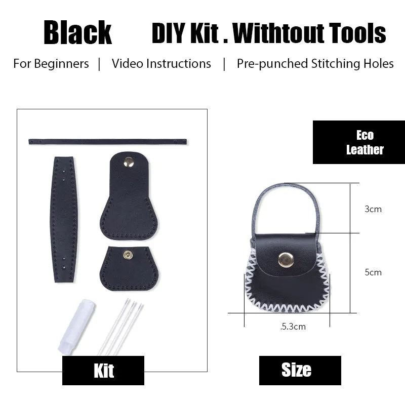 DIY Leather Coin Pouch Kits DIY Leather Mini HandBag Kit DIY Coffee Leather Projects DIY Leather Pouch Kit