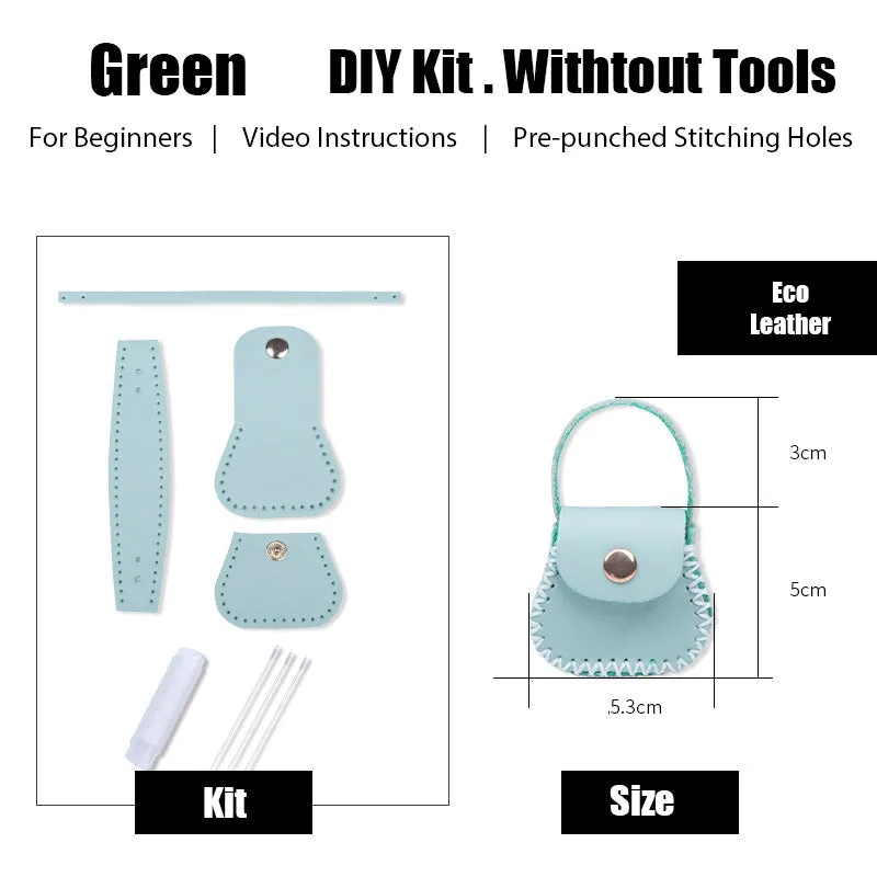 DIY Leather Coin Pouch Kits DIY Leather Mini HandBag Kit DIY Coffee Leather Projects DIY Leather Pouch Kit