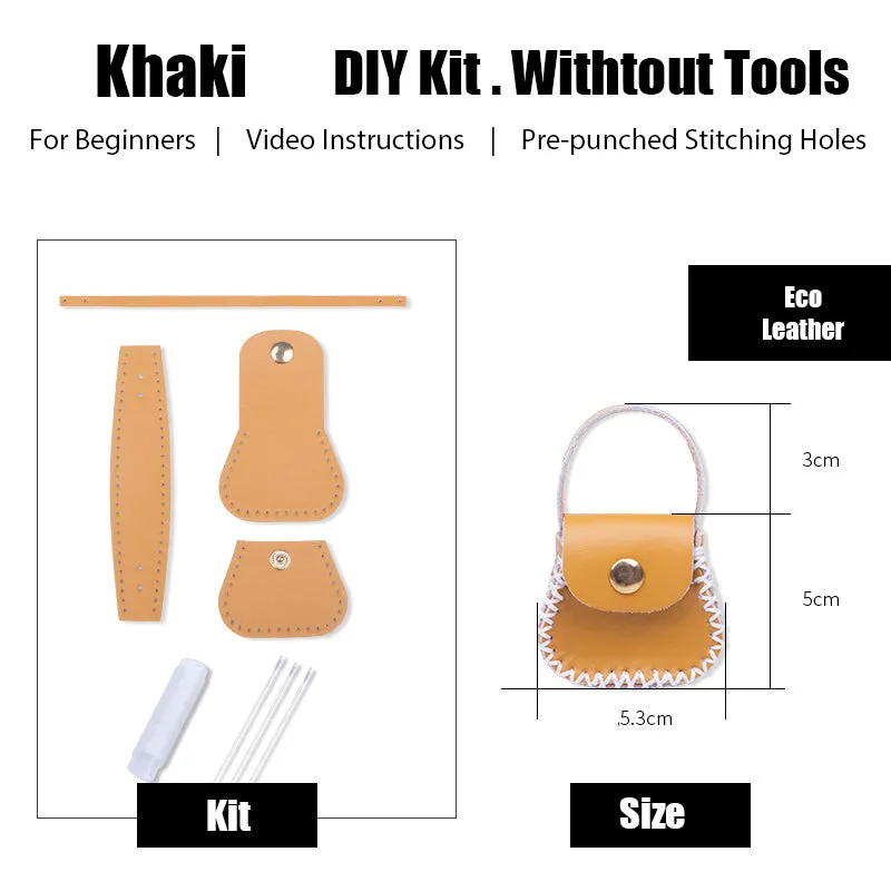 DIY Leather Coin Pouch Kits DIY Leather Mini HandBag Kit DIY Coffee Leather Projects DIY Leather Pouch Kit
