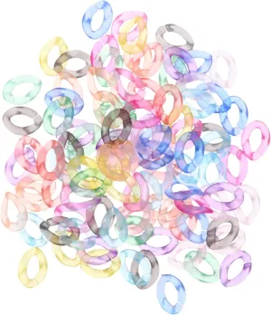 DOITOOL 100pcs Acrylic Chain Buckle Bag Chain Link Ring Craft Link Ring DIY Jewelry Making