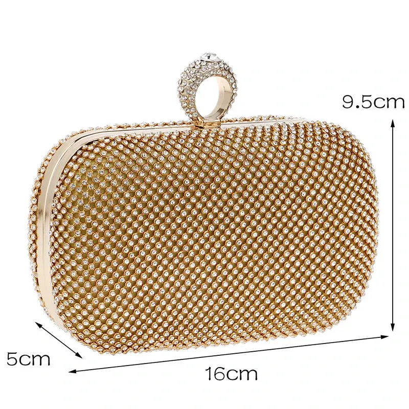 Evening Clutch Bags: Diamond-Studded Evening Bag with Chain, Shoulder Bag, Women's Handbags, Wallets, Evening Bag for Wedding