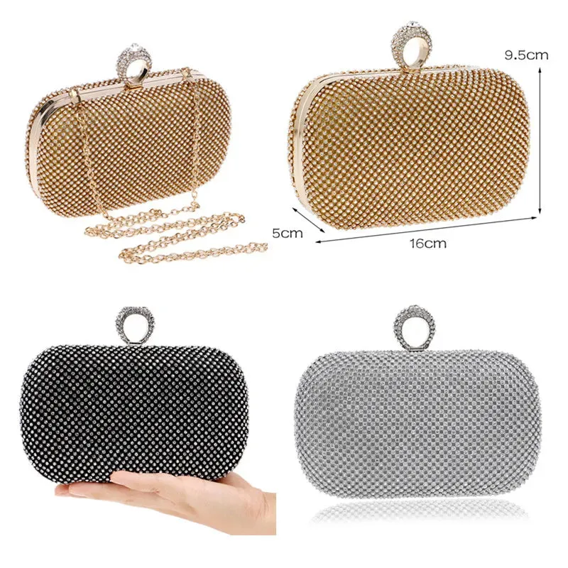 Evening Clutch Bags: Diamond-Studded Evening Bag with Chain, Shoulder Bag, Women's Handbags, Wallets, Evening Bag for Wedding