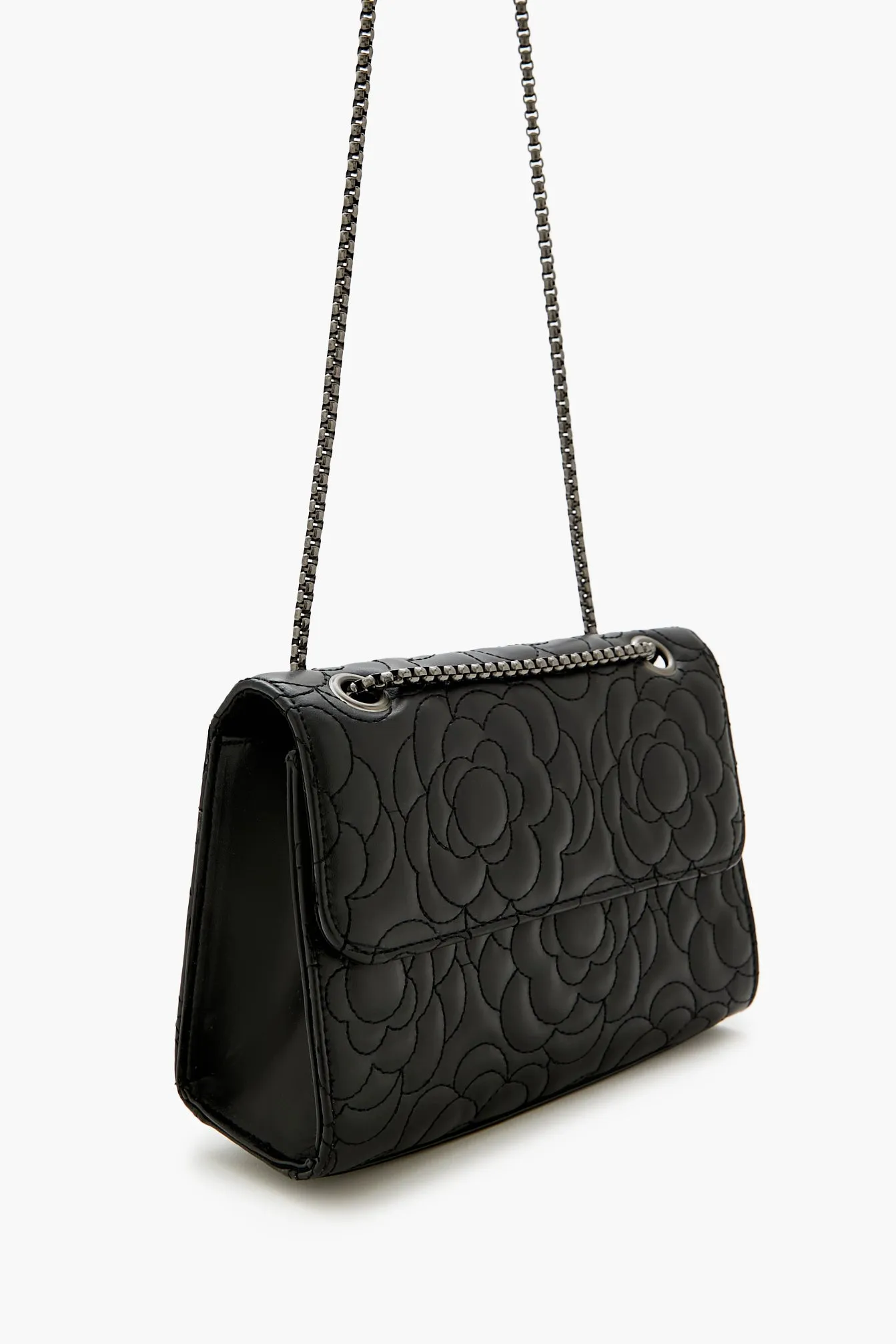 Floral-Quilted Crossbody Bag