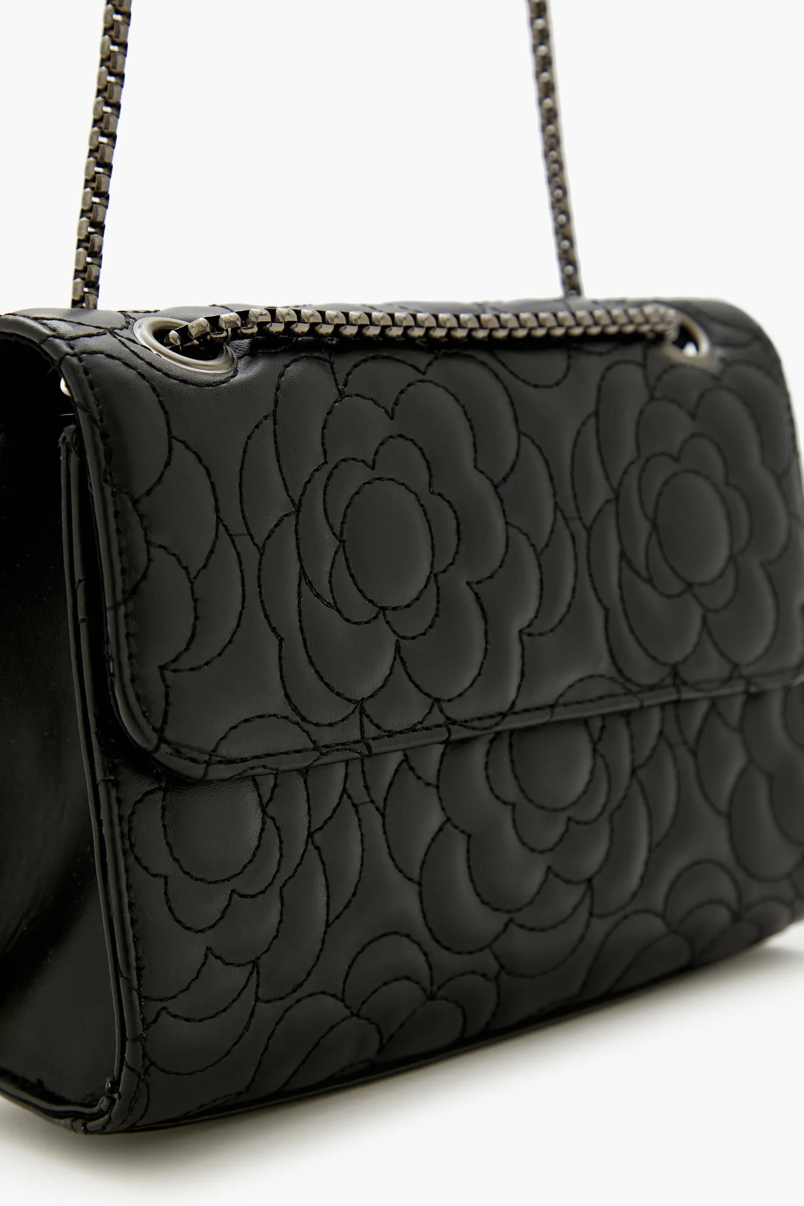 Floral-Quilted Crossbody Bag