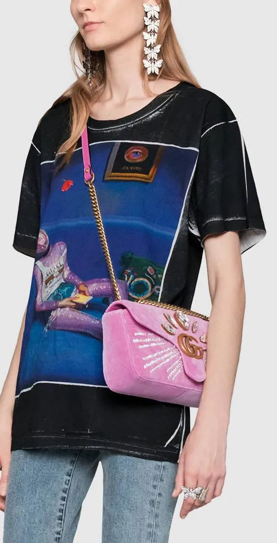 GG Marmont Small Shoulder Bag, Pink