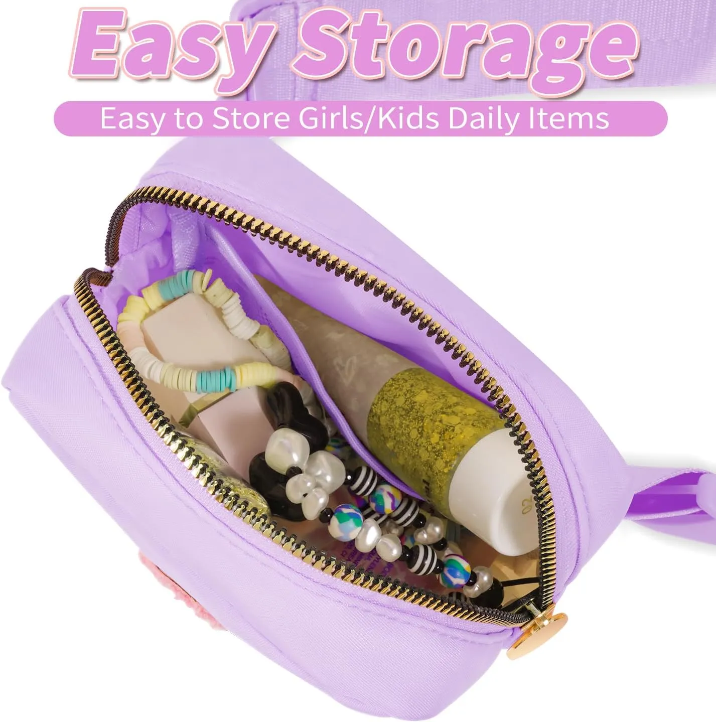 Graduation Birthday Gifts for 2 3 4 5 6 7 8 9 10 11 Year Old Girls - Mini Fanny Pack Cute Crossbody Bag Belt Bag Trendy Stuff,Gifts for Girls Teens Kids Daughter Sister Her - Lavender,A